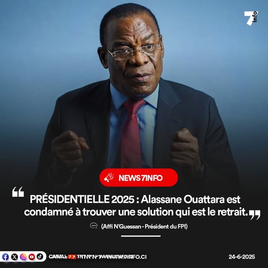 🔴 #Décla 🇨🇮 - PRÉSIDENTIELLE : “Alassane Ouattara est condamné à trouver une solution qui est le retrait’’

(Affi N’Guessan - président du FPI)