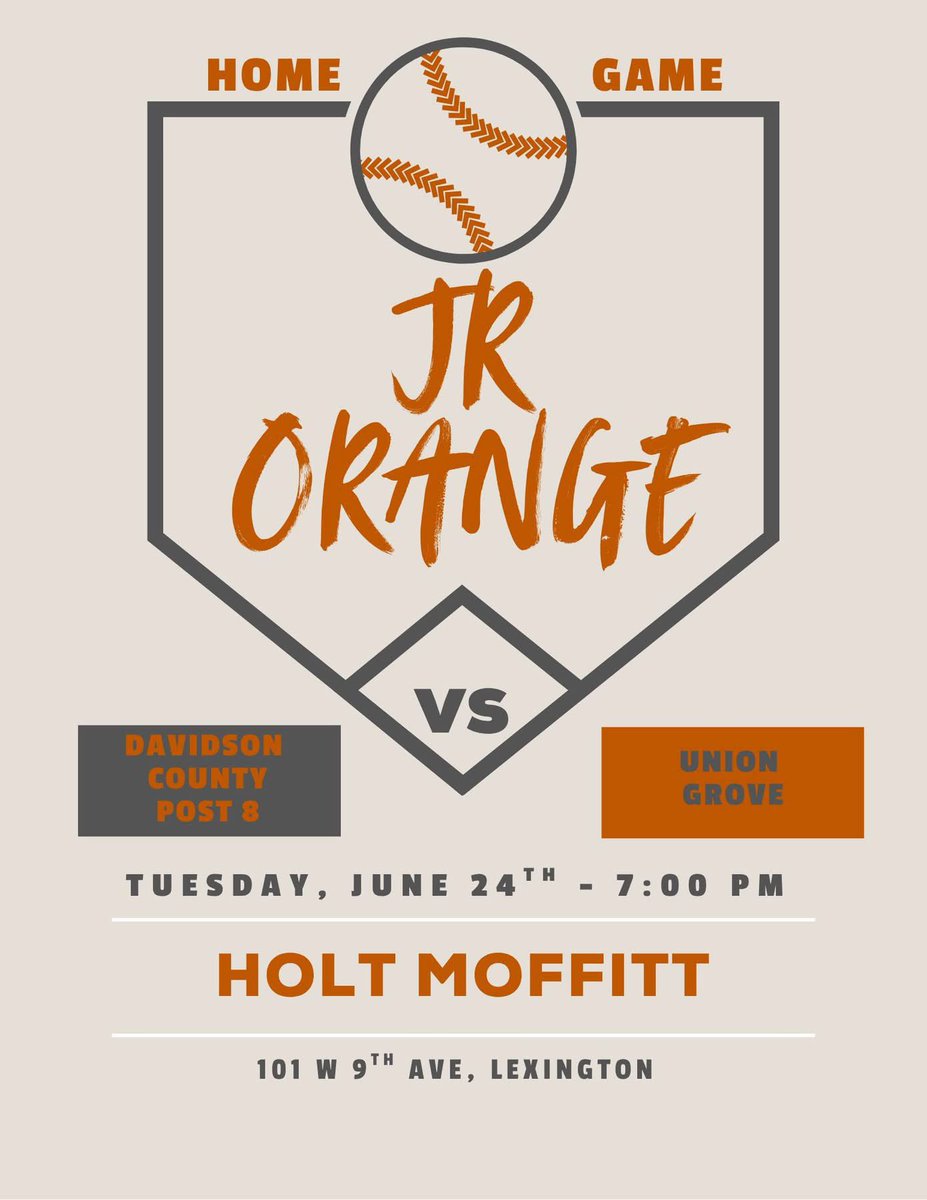 ⚾️ Get ready for some baseball tonight! ⚾️

⚫️ First up: JR Black takes on the Carolina Hawks at NCLA Field in Kernersville at 6:00 PM.

🟠 Then: JR Orange faces off against Union Grove at Holt Moffitt in Lexington at 7:00 PM.