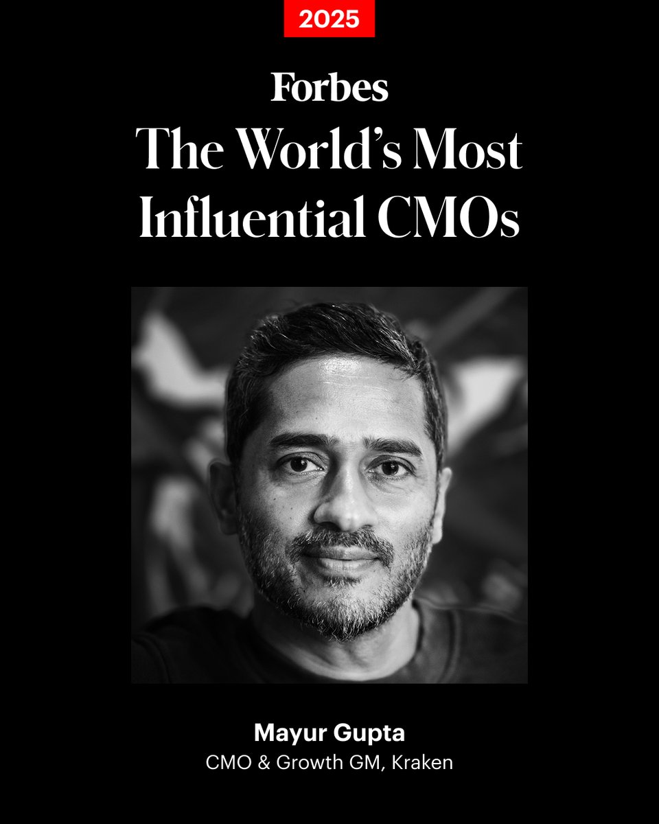 Forbes's tweet photo. Gupta is helping Kraken, a crypto-trading platform, usher in the age of crypto consumerism—at scale. https://t.co/5P1PS7VMVo (Photo: Kraken) #ForbesCMO https://t.co/7entOXVjoF