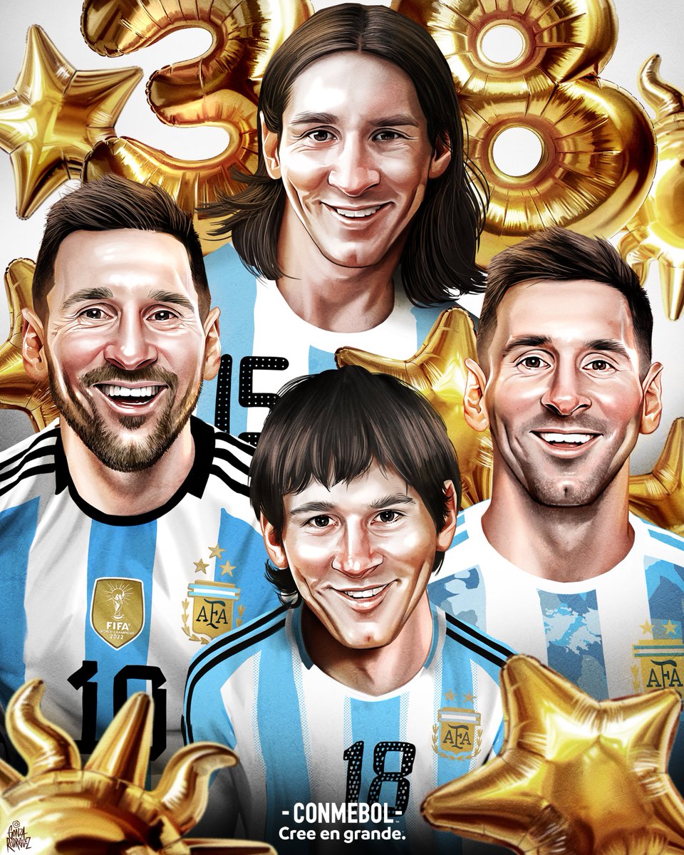 CONMEBOL's tweet photo. ¡Gracias Leo por dejar la huella sudamericana en el mundo! 🌎⭐️

Deja tu saludo al 🔟

#CreeEnGrande https://t.co/kC3a1vQ0Xr