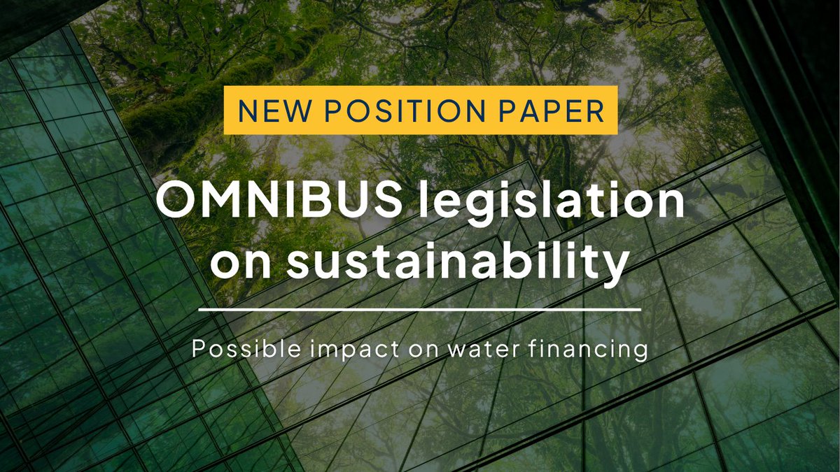 Water Europe (@h20eu) on Twitter photo 📣New <a href="/H20EU/">Water Europe</a> Paper: The OMNIBUS legislation could make or break #sustainablewater financing.
💶Regulatory simplification must not sacrifice the critical #data needed for smart investment. Our 9⃣ recommendations aim to build a #WaterSmartSociety.
More➡️watereurope.eu/wp-content/upl… 📣New <a href="/H20EU/">Water Europe</a> Paper: The OMNIBUS legislation could make or break #sustainablewater financing.
💶Regulatory simplification must not sacrifice the critical #data needed for smart investment. Our 9⃣ recommendations aim to build a #WaterSmartSociety.
More➡️watereurope.eu/wp-content/upl…