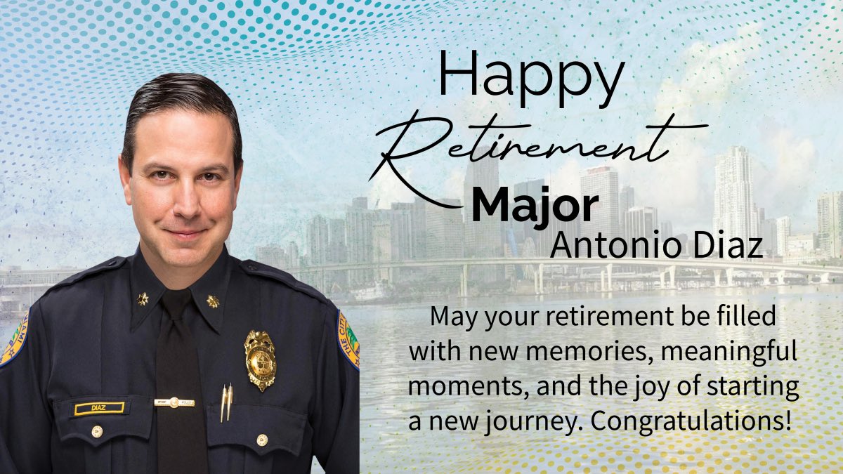 After 33 years of dedicated service, we bid farewell to Major Antonio Diaz. From starting as an explorer in 1984 to his rise through the ranks, he has led with integrity, humility, and humor every step of the way. You will always be part of the MPD family. Congratulations!