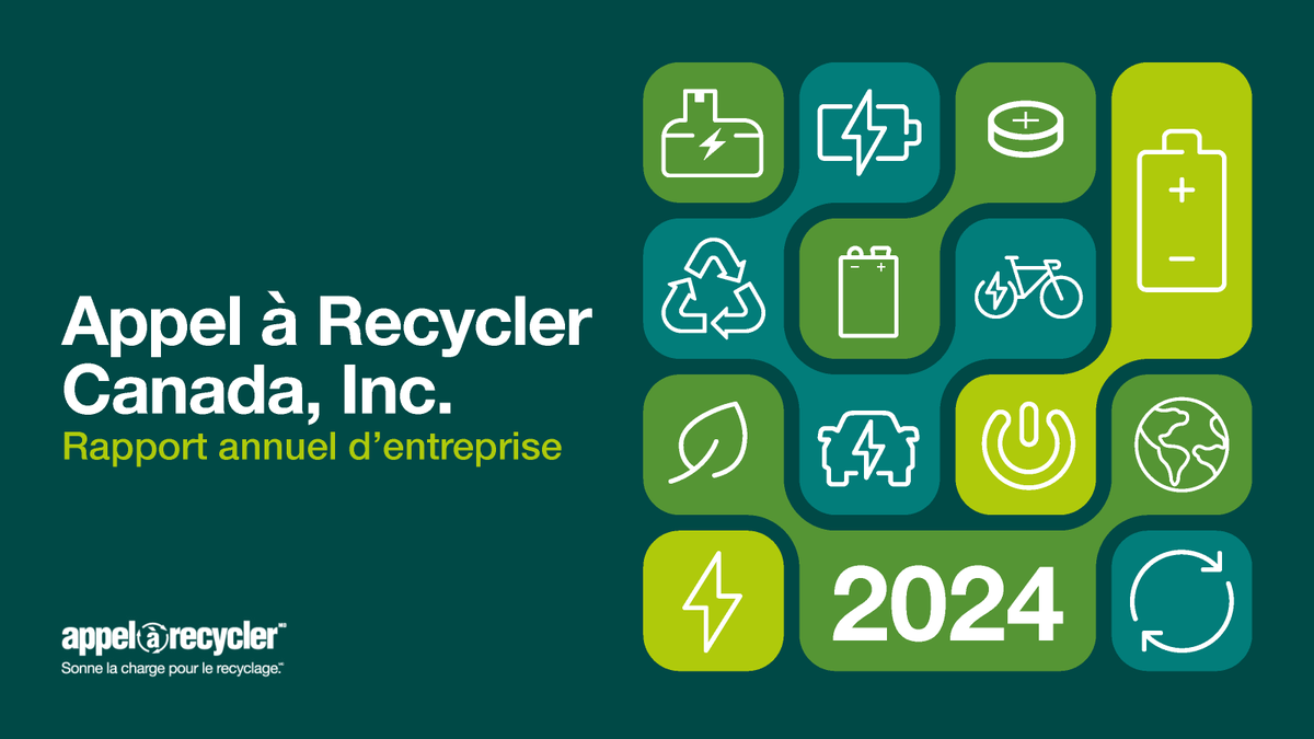 Nouveau : le Rapport annuel 2024 d’Appel à Recycler Canada !
2e année consécutive de résultats records en recyclage de piles. Réalisations, innovation &amp; retombées ici : bit.ly/43Z8gYu

#RecyclageDePiles #DéveloppementDurable #RapportAnnuel2024