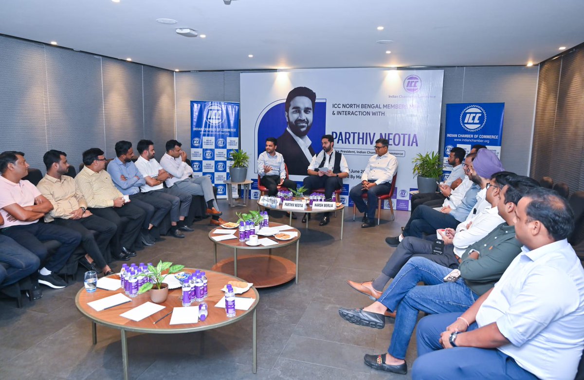 ICC_Chamber's tweet photo. ICC North Bengal Chapter hosted a dynamic Members Meet featuring Mr. Parthiv Neotia, Vice President, ICC — an inspiring evening filled with cross-sectoral insights, thought-provoking ideas, and meaningful dialogue.
@AmbujaNeotia
#ICCNorthBengalChapter #MembersMeet #ParthivNeotia #CrossSectoralInsights #ThoughtLeadership #BusinessNetworking #CorporateDialogue #IndustryInsights