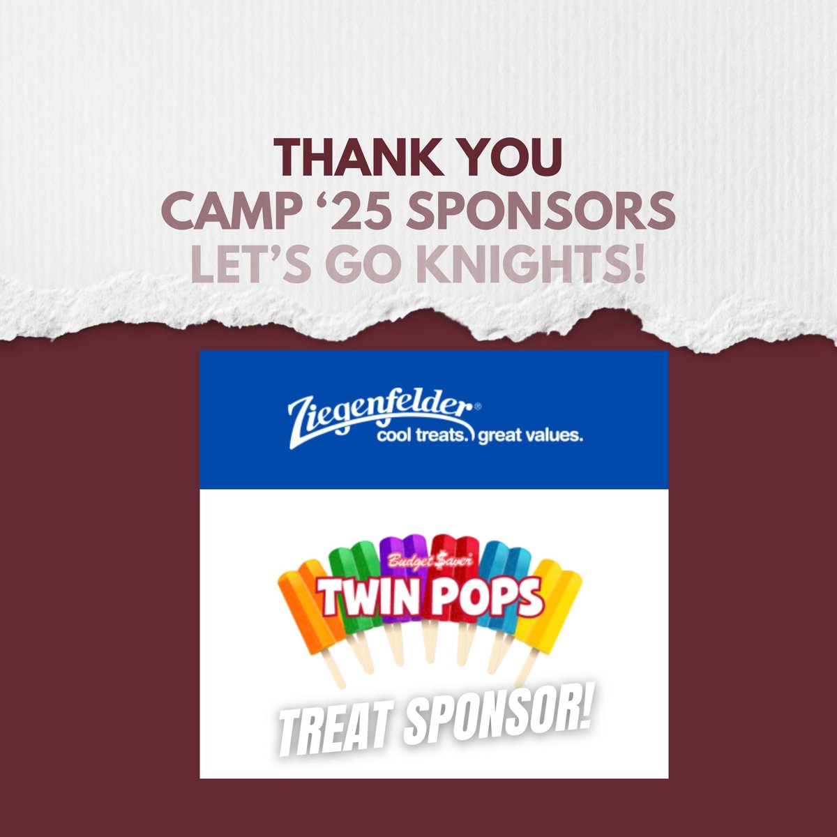 CCHSHoops_'s tweet image. Camp would not be possible without our amazing sponsors….
Thank you!
LGK!🏆