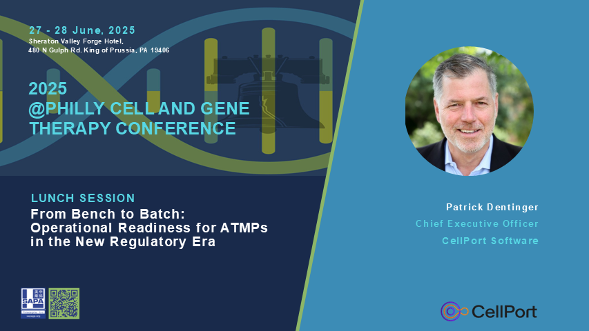 Join CellPort at the 2025 Philly Cell &amp; Gene Therapy Conference June 27–28. Don’t miss our CEO’s talk, “From Bench to Batch: Operational Readiness for ATMPs in the New Regulatory Era,” June 27 at 11:45 AM. Visit our booth to see how CellPort improves compliance and efficiency.