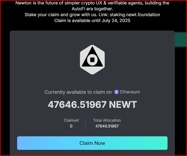 Kaito Yappers on Magic Newton, claim your $NEWT 

claim.kaito.ai/reward-station…

For the airdrop site , go to newton.xyz/app/airdrop