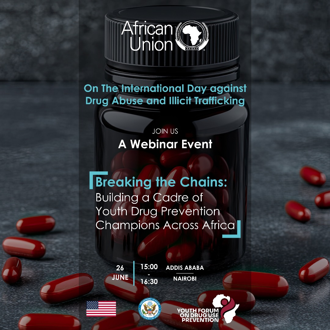 Don't miss this week's AU Youth Forum Webinar for the Commemoration of the International Day against Drug Abuse and Illicit Trafficking 2025. 

Click the link below to register
zoom.us/meeting/regist…