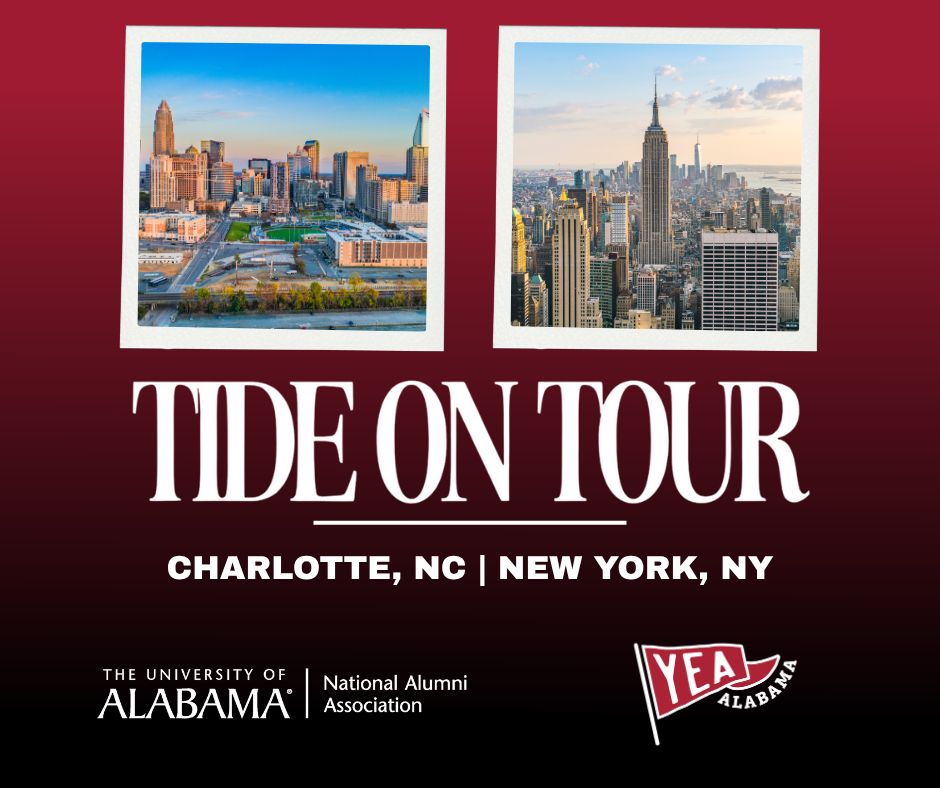UAAlumniAssoc's tweet image. Tide on Tour is rolling into Charlotte, NC and New York, NY! 🐘
👑 Charlotte, NC: July 15 – Coach Oats and Coach DeBoer – uanaa.link/tideNC
🗽New York, NY: July 23 – Coach Oats and Greg Byrne – uanaa.link/tideNYC