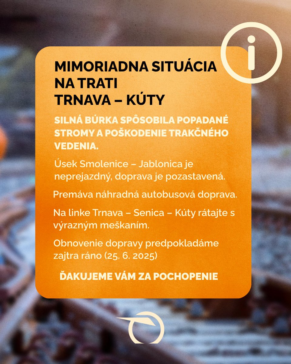Dôležité informácie pre cestujúcich 🚆