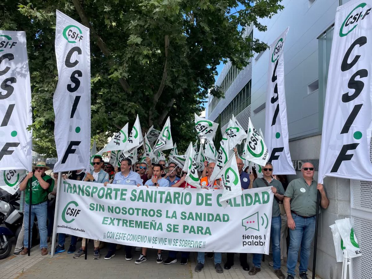 CSIFExtremadura's tweet photo. CSIF urge a la Junta a presentar un nuevo pliego del transporte sanitario terrestre una vez que ya ha sido publicado el nuevo convenio 

La nueva licitación deberá aplicar las mejoras retributivas y laborales pactadas
#TodoXTodos https://t.co/7FCzB4DOYN