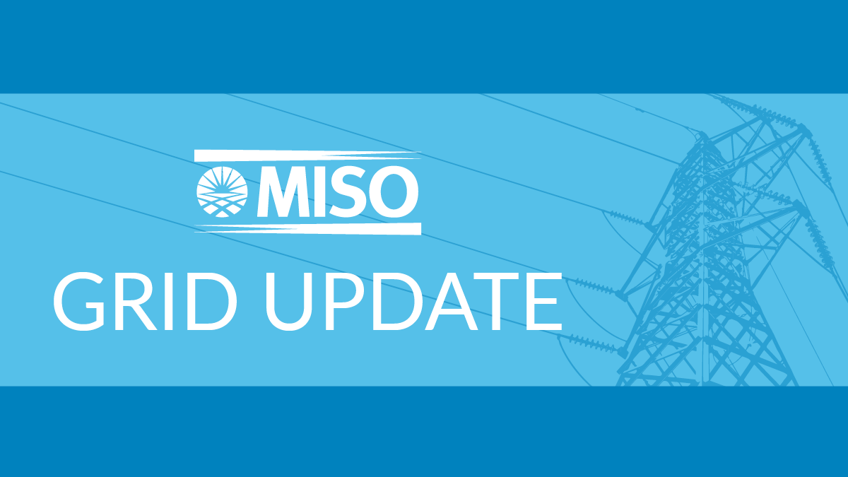 Challenging conditions continue today as hot weather persists across the MISO region and the eastern U.S. We’re closely monitoring grid performance and coordinating with our members to ensure reliable operations.

Visit our website for the latest grid conditions: