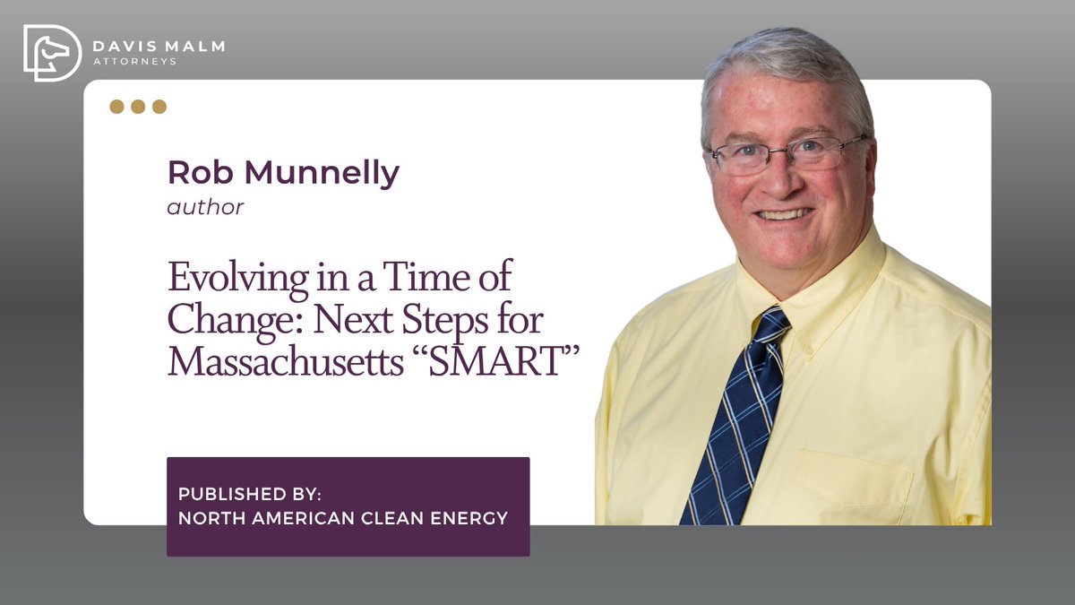 Davis Malm (@davismalm) on Twitter photo Rob Munnelly recently wrote an article for <a href="/NACleanEnergy/">North American Clean Energy</a>, breaking down how changes to the Commonwealth of Massachusetts's SMART program combined with permitting and processing reforms in compliance with the Climate Act will affect solar development in the future. Read the Rob Munnelly recently wrote an article for <a href="/NACleanEnergy/">North American Clean Energy</a>, breaking down how changes to the Commonwealth of Massachusetts's SMART program combined with permitting and processing reforms in compliance with the Climate Act will affect solar development in the future. Read the