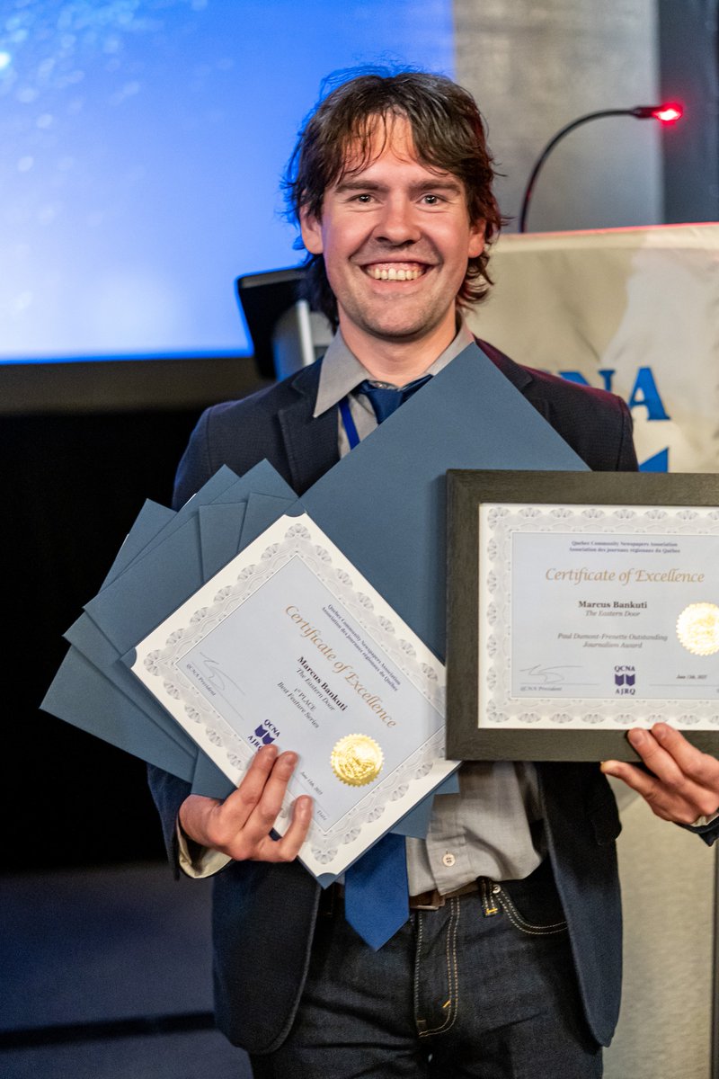 At the Quebec Community Newspaper Association's annual awards, The Eastern Door was named co-winner of Best Overall Newspaper, and managing editor Marcus Bankuti was named journalist of the year with six individual wins.
easterndoor.com/article/easter…
