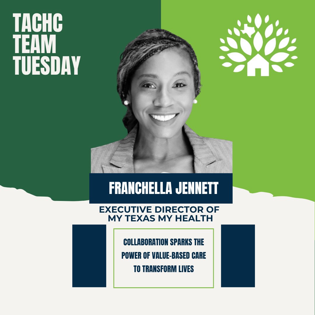 TexasCHCs's tweet image. 🌟Team Tuesday Spotlight 🌟
Meet Franchella Jennett, Executive Director of the My Texas My Health the TACHC Clinically Integrated Network (CIN)!
Franchella is leading the charge to improve outcomes and sustainability through smarter, value-based care at Texas community health…