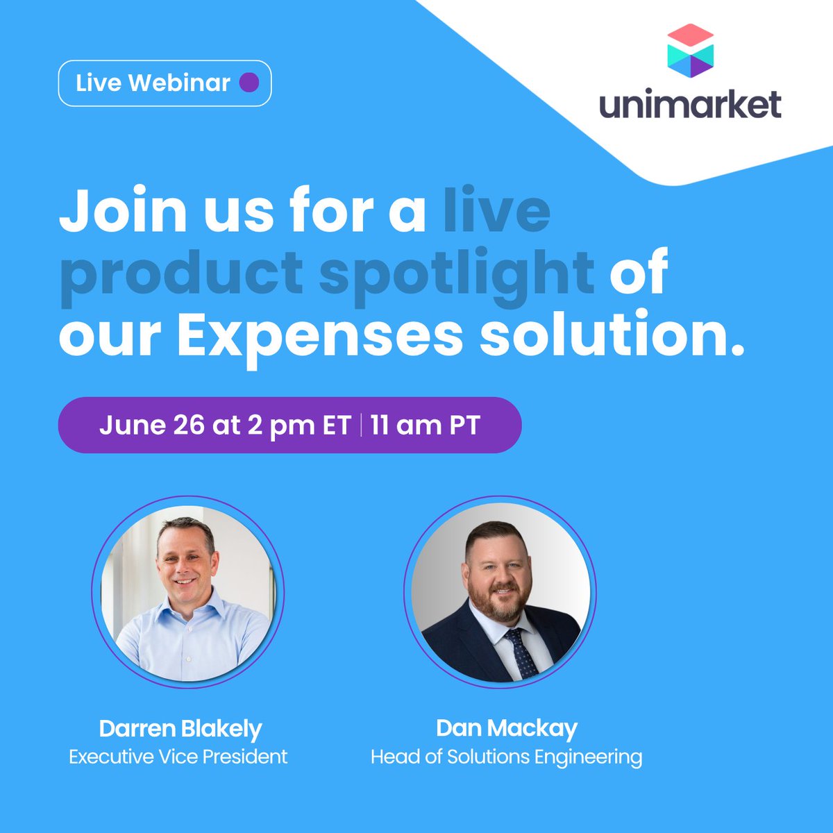 🎥 Join us live this week for a 30-min demo to see how Unimarket Expenses brings clarity, control, and impact to T&amp;E—streamlining everything from approvals to reimbursements. Register here,
🔗 hubs.ly/Q03tbHbK0

#ExpenseManagement #Unimarket #HigherEd