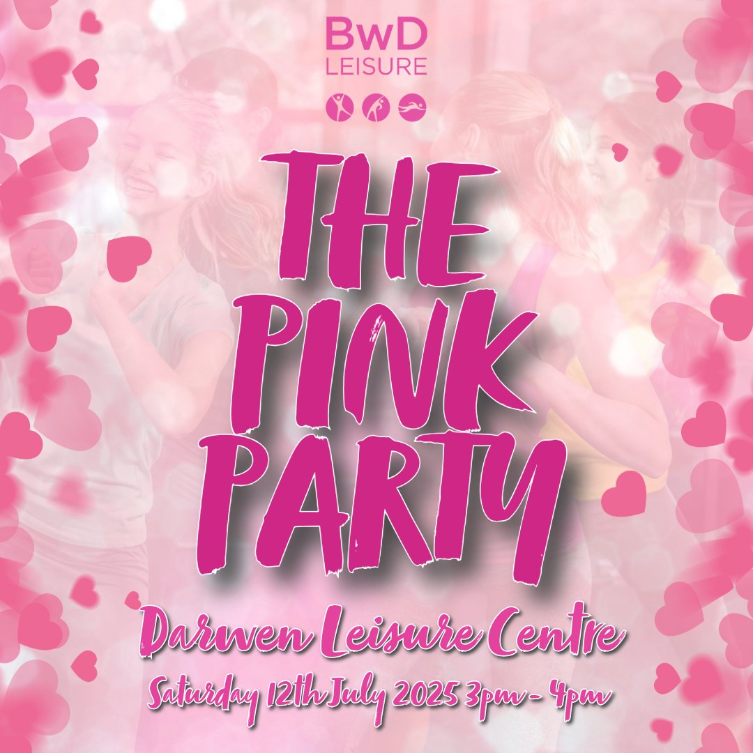 We’re turning up the feel-good vibes at Darwen Leisure Centre with Shirley's PINK PARTY you won’t want to miss! 💃🕺

🩷 Throw on your brightest pink
🩷 Bring the energy
🩷 And let’s dance it out together!

🗓 Saturday 12th July 2025
🕒 3pm – 4pm
📍 Darwen Leisure Centre