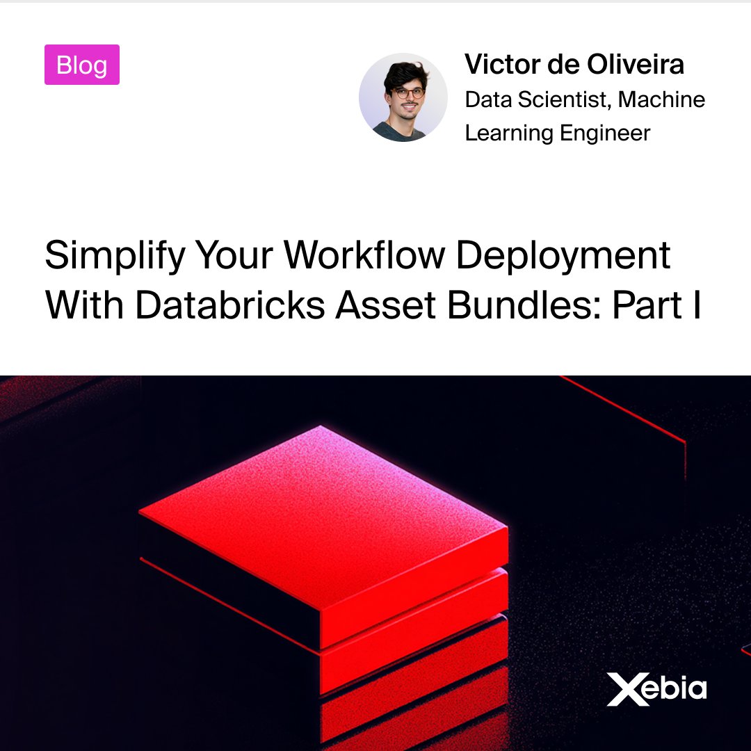 Xebia_Global's tweet image. Tired of complex Databricks deployments?
Learn how Databricks Asset Bundles (DABs) simplify workflows with version control & CI/CD.
Practical tips inside 🔗 okt.to/ztX7mO.
#Databricks #DataEngineering #MLWorkflow #Xebia