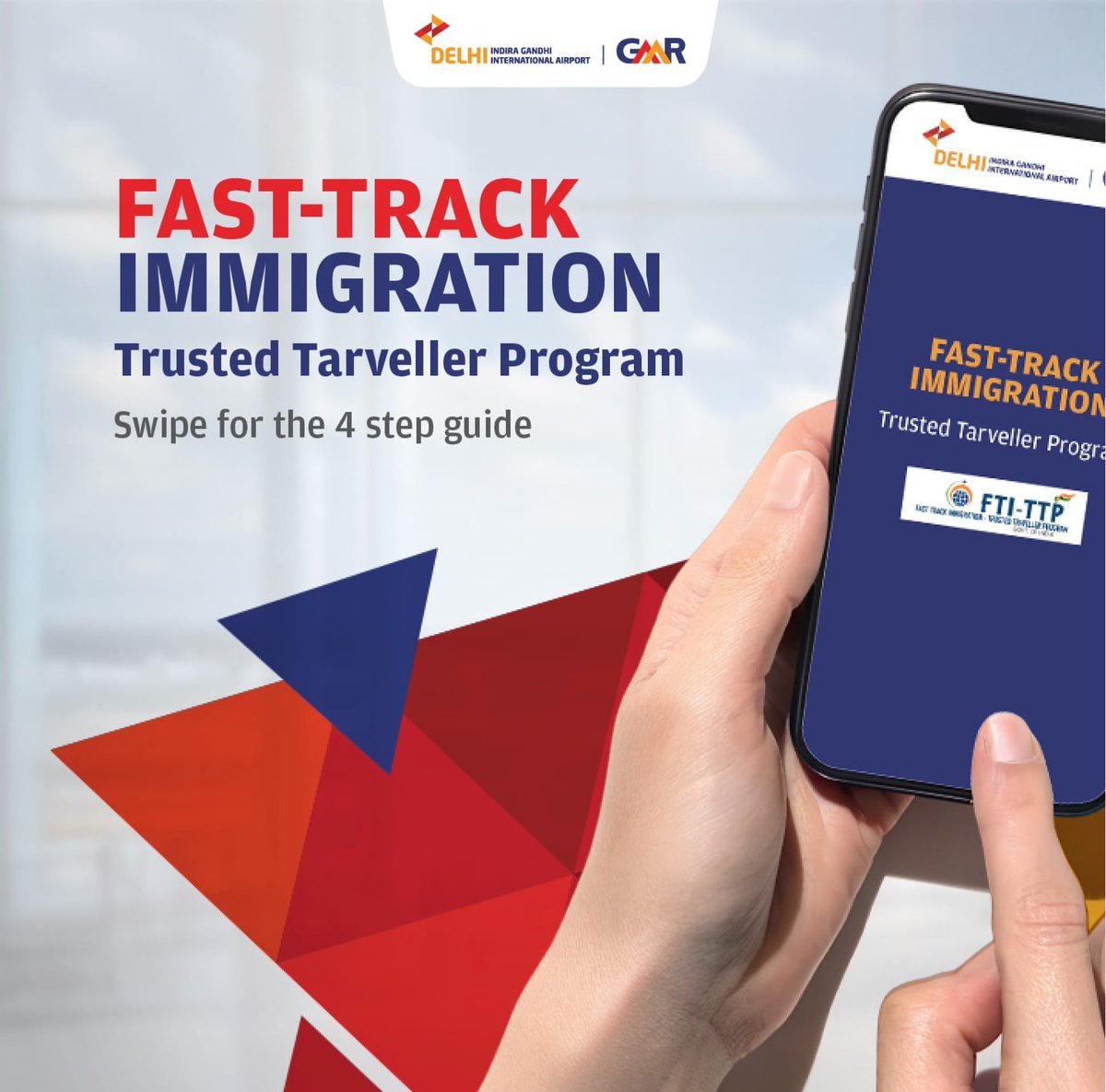 DelhiAirport's tweet image. Stress-free travel begins here! Follow these 4 simple steps to fast-track your way through immigration. 
Tag someone who could use this tip💼🌍

#DelhiAirport #TrusterTravellerProgram #FastTrackImmigration