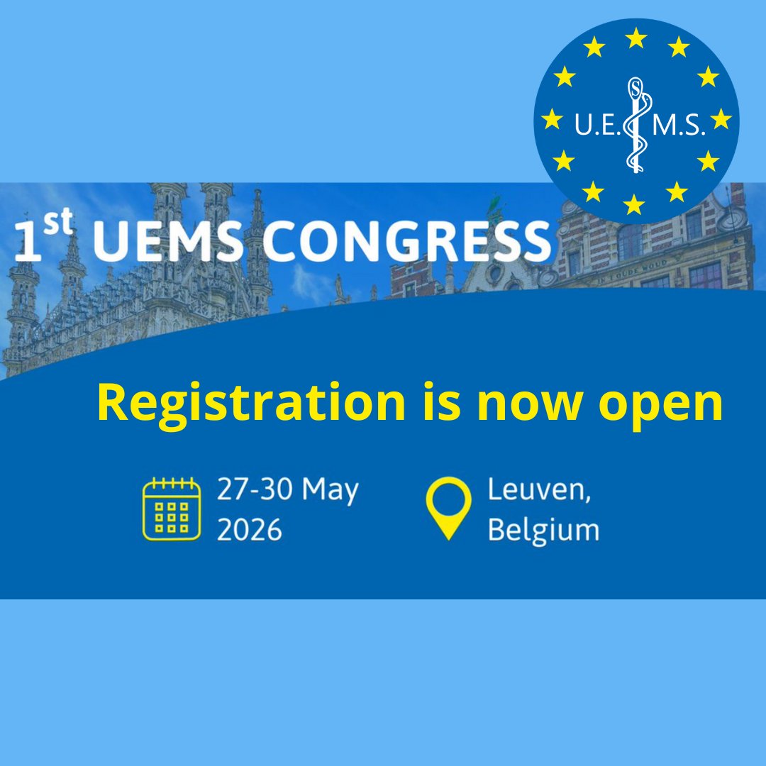 EACCME (@eaccme) on Twitter photo 📢 📢 📢 We are pleased to announce that registration is now open for the UEMS Congress 2026,
Register now: lnkd.in/e-H-azyq
If you have any questions or require assistance with registration, send it to meetings@adevez.com 📢 📢 📢 We are pleased to announce that registration is now open for the UEMS Congress 2026,
Register now: lnkd.in/e-H-azyq
If you have any questions or require assistance with registration, send it to meetings@adevez.com