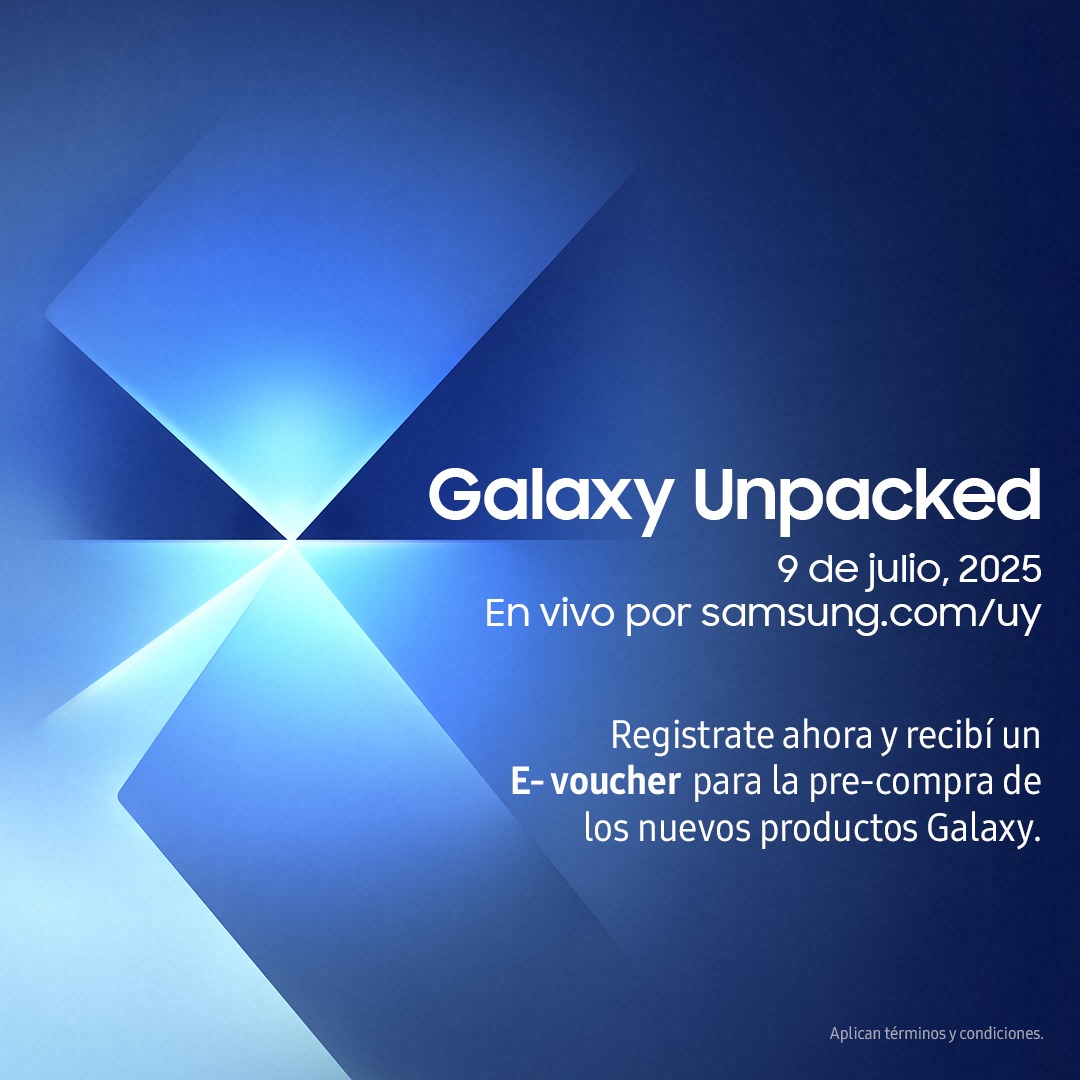 🗣 ¡Sé el primero! 

Registrate y recibí un E-voucher para la pre-compra de los nuevos productos Galaxy 🤩💙
 
samsung.com/uy/unpacked