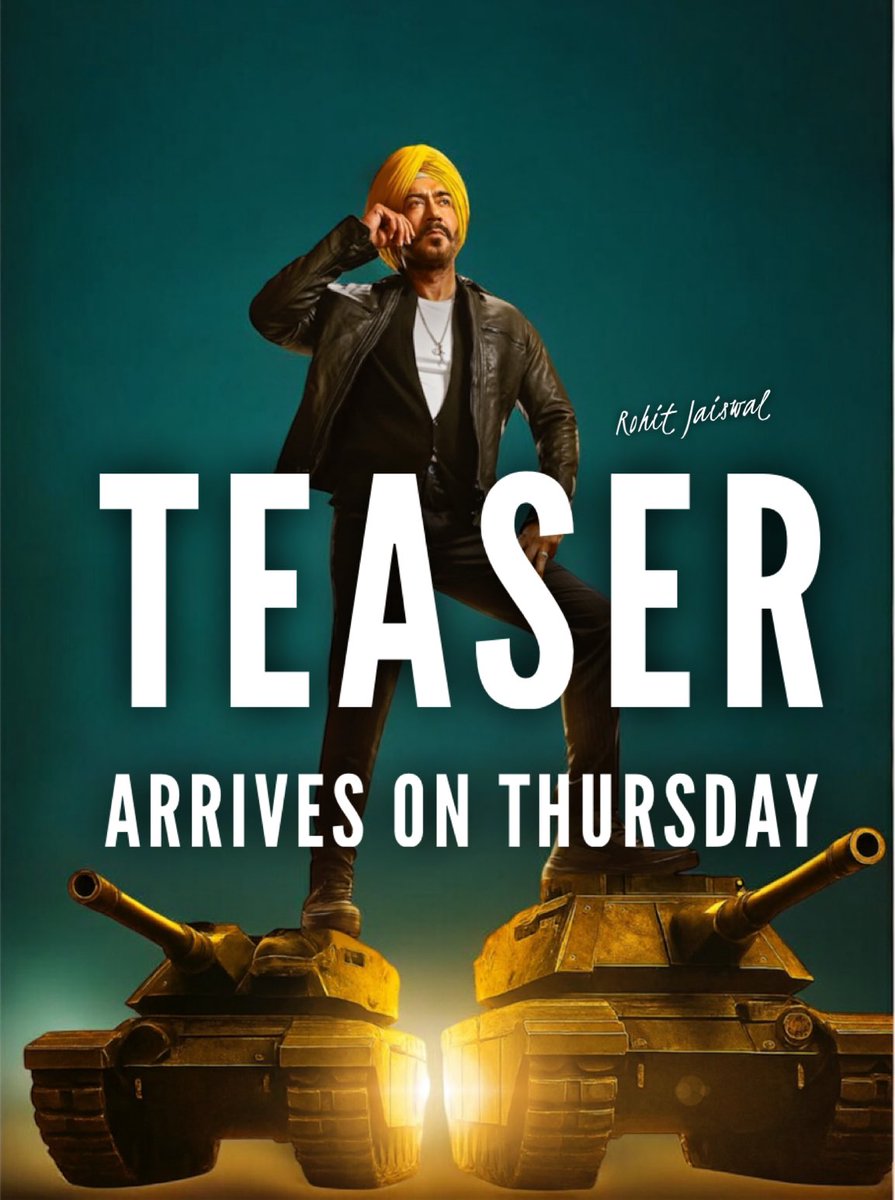 SON OF SARDAAR 2 TEASER will release on Thursday afternoon, teaser will be attached with MAA for theatrical experience… #AjayDevgn #SonOfSardaar2 #JioStudios #Adf #JyotiDeshpande #SonOfSardaar2Teaser