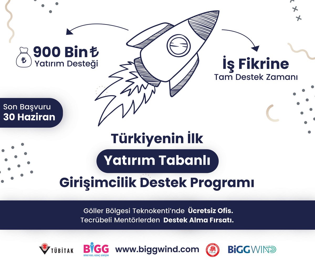 BiGGWind | SDÜ TTO (@bigg_wind) on Twitter photo Yenilikçi İş Fikriniz İçin 900.000 TL Yatırım Desteği!
TÜBİTAK 1812 kapsamında yürütülen BiGGWind Programı başvuruları devam ediyor .
📅 Son Başvuru: 30 Haziran 2025
🔗 biggwind.com
<a href="/sd_universitesi/">SDÜ</a> <a href="/profsaltan/">Mehmet Saltan</a> <a href="/serdalterzi/">Serdal Terzi</a> Yenilikçi İş Fikriniz İçin 900.000 TL Yatırım Desteği!
TÜBİTAK 1812 kapsamında yürütülen BiGGWind Programı başvuruları devam ediyor .
📅 Son Başvuru: 30 Haziran 2025
🔗 biggwind.com
<a href="/sd_universitesi/">SDÜ</a> <a href="/profsaltan/">Mehmet Saltan</a> <a href="/serdalterzi/">Serdal Terzi</a>