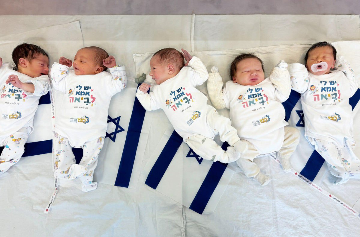 EBluemountain1's tweet image. This is how we celebrate victory-with life.
Babies born in Sha'are Tsedek Hospital's bunkered maternity ward wearing this outfit as a tribute to their brave mothers.
It say My mother is a Lioness.
Mazal tov to all the babies and their lionesses