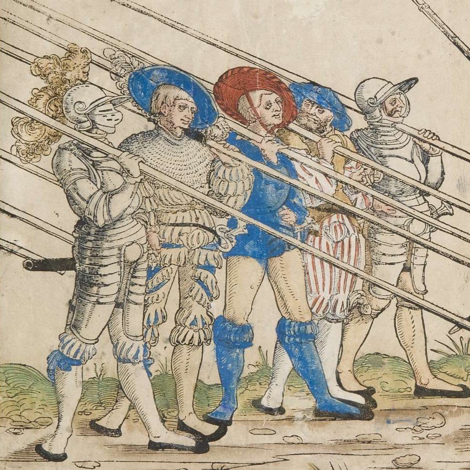 "He put a vail on his face" - Pikemen with Closed Helmets
Some quotes and depictions of pikemen wearing bevors and closed helmets.
a-breefe-discourse.blogspot.com/2025/06/pikeme…