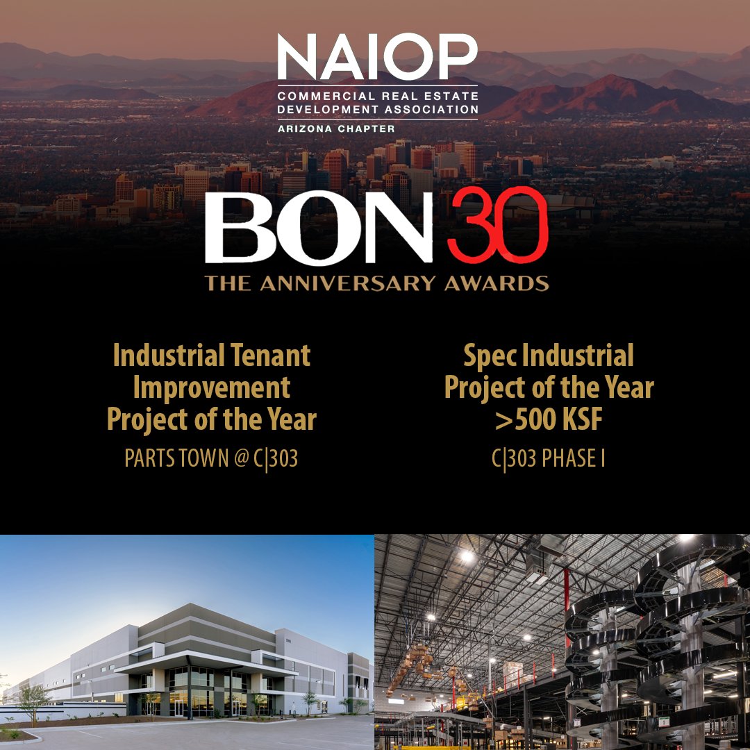 We’re thrilled to share that our joint venture project Camelback 303 earned two honors at the 2025 Best of NAIOP Awards Gala! A huge thank you to our partners Diamond Realty and Merit Partners and the expert team of Stevens-Leinweber Construction.

#BestofNAIOP <a href="/NAIOPArizona/">NAIOP Arizona</a>