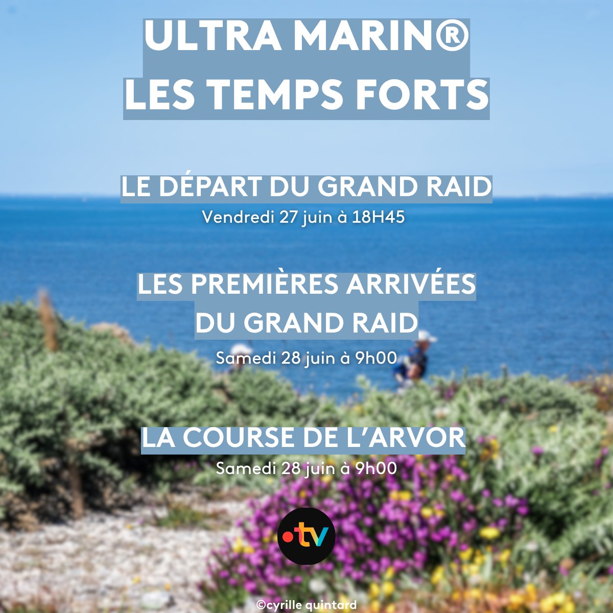 #course
France 3 Bretagne vous propose de suivre 2 courses du trail de L’Ultra Marin® !
Découvrez le programme ci dessous 🏃‍♂️
