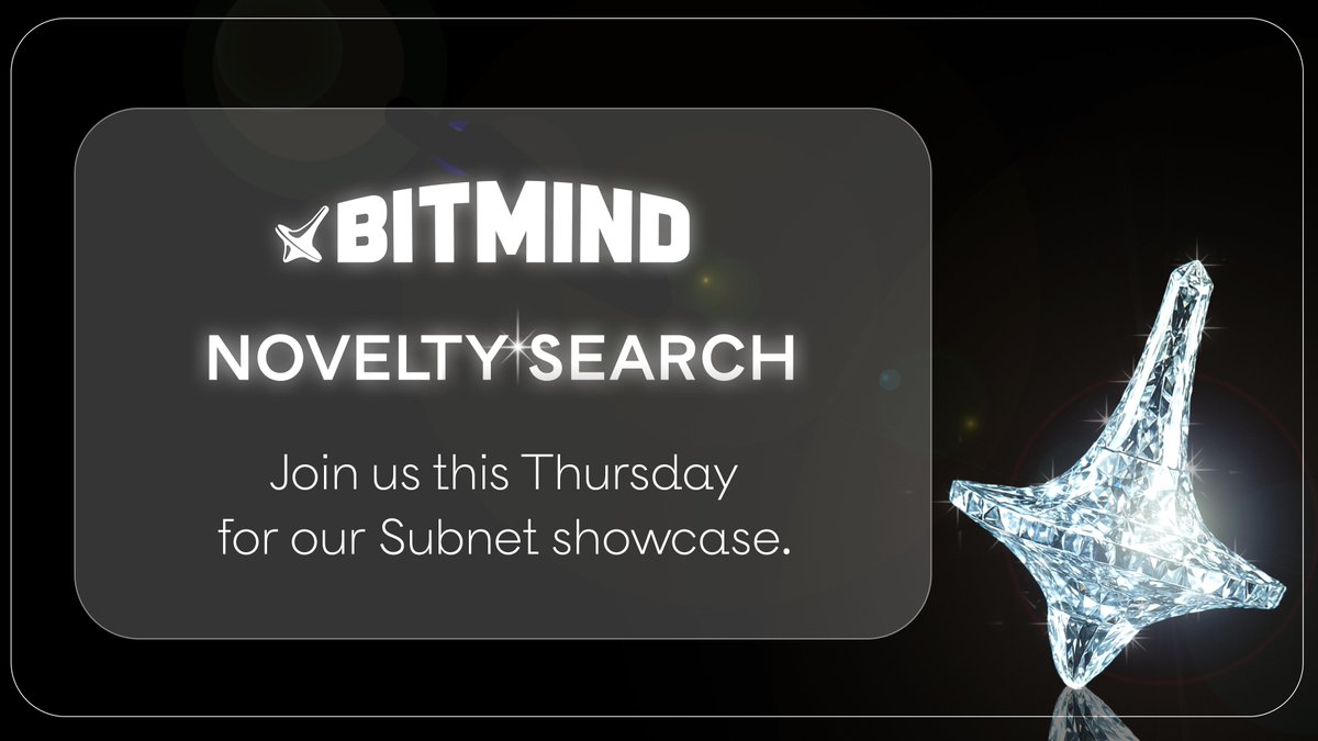 BitMindLabs's tweet image. Join @kenjonmiyachi  this Thursday at 5PM EST on Novelty Search.

We’ve got major news to share , you won’t want to miss it.

#BitMind #Bittensor #AI #DecentralizedAI