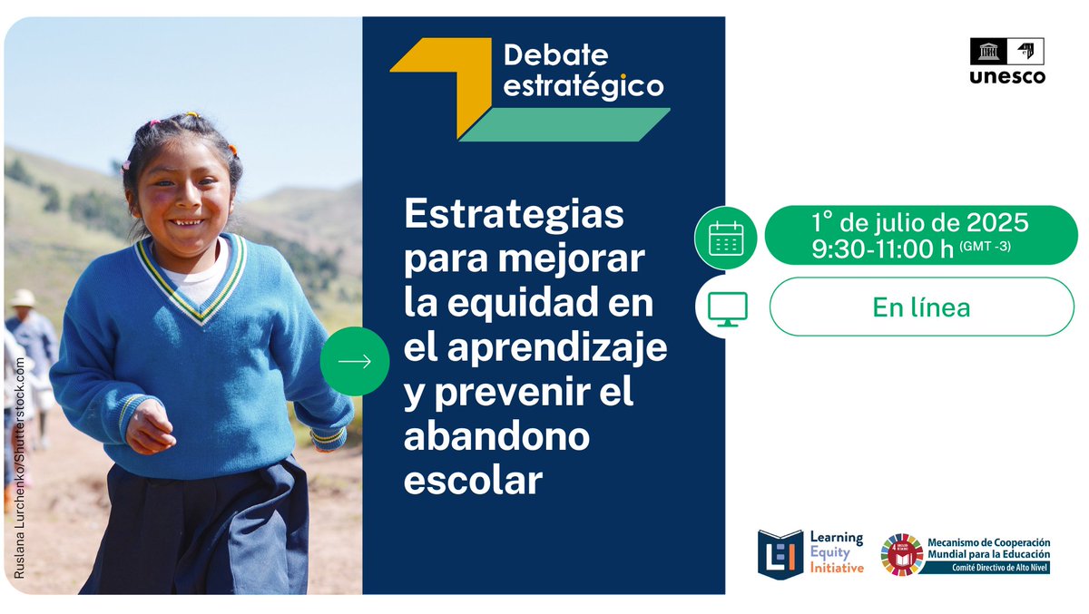 IIPE UNESCO América Latina y el Caribe (@iipeunesco_ba) on Twitter photo ¡Inscríbase en el próximo #DebateEstratégico del IIPE sobre estrategias para mejorar la equidad en el aprendizaje y prevenir el abandono escolar!
🗓️ 1° de julio
🔗 my.iiep.unesco.org/es/2025-debate…
🤝 En colaboración con la Iniciativa para la Equidad en el Aprendizaje y <a href="/Education2030UN/">Education 2030</a> ¡Inscríbase en el próximo #DebateEstratégico del IIPE sobre estrategias para mejorar la equidad en el aprendizaje y prevenir el abandono escolar!
🗓️ 1° de julio
🔗 my.iiep.unesco.org/es/2025-debate…
🤝 En colaboración con la Iniciativa para la Equidad en el Aprendizaje y <a href="/Education2030UN/">Education 2030</a>