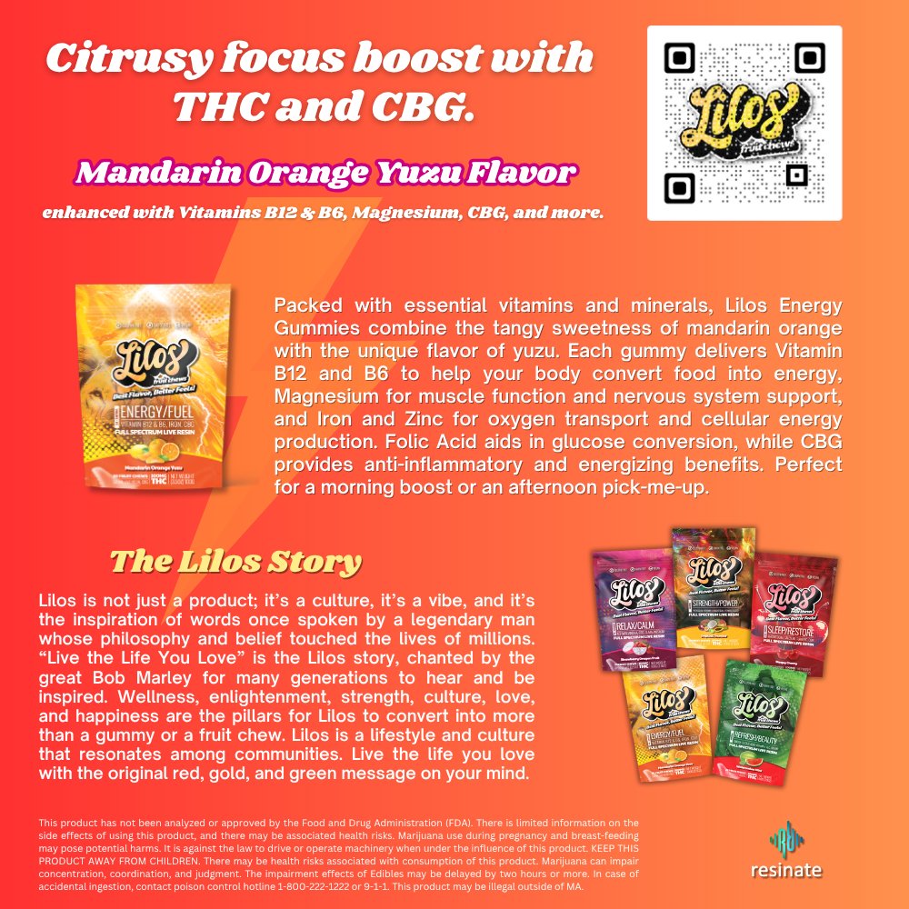 Where clarity meets creativity, every fruit chew is a bright idea waiting to happen. 

#LilosGummies #EnergyGummy #CBG #HybridRelief
