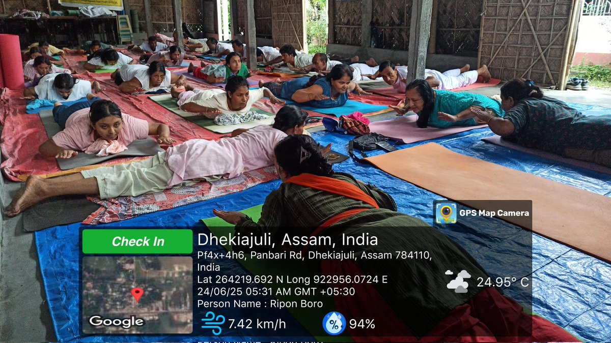 #Sonitpur_Assam
🧎‍♀️Dhekiajui yoga centre🧘‍♀️
Yoga camp organized by Dhekiajuli Yoga Centre
#Date... 24.06.2025