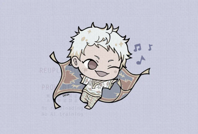 眠くて起きてられなさそうだからフライングカリムくんお誕生日おめでとうー天真爛漫でかわいくて面白いところが大好きだー #ツイステファンアート #カリム・アルアジーム誕生祭2025