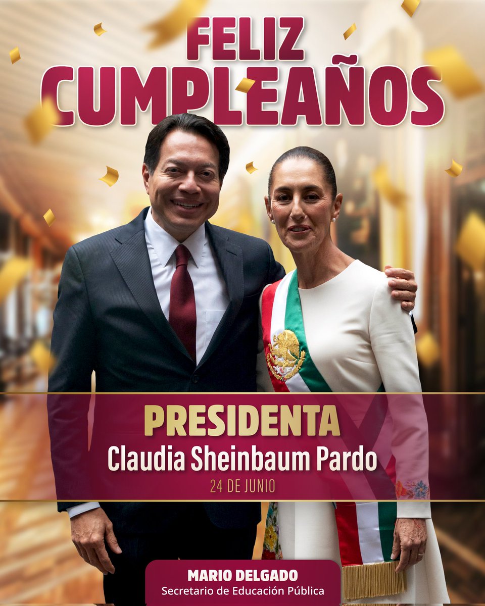 Con profundo cariño le deseamos un muy feliz cumpleaños a la mejor Presidenta del mundo, la Dra. <a href="/Claudiashein/">Claudia Sheinbaum Pardo</a>. 

Celebramos a una líder excepcional que ha dedicado su vida a trabajar por la gente y que todos los días inspira al pueblo de México a seguir por el camino de la