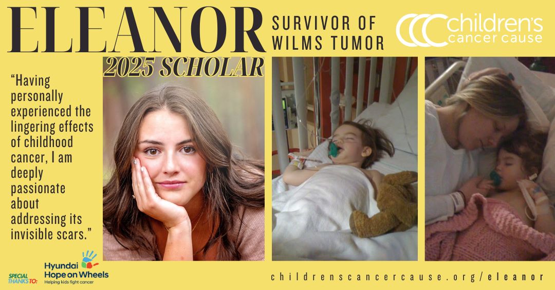 childrenscause's tweet image. Eleanor was diagnosed with stage four Wilms tumor at age 2. Today, she is one of our 2025 College Scholars and plans to major in English Lit when she starts college in the fall. Congrats, Eleanor! #CancerSurvivorsMonth #Wilmstumor 

Her story: childrenscancercause.org/eleanor