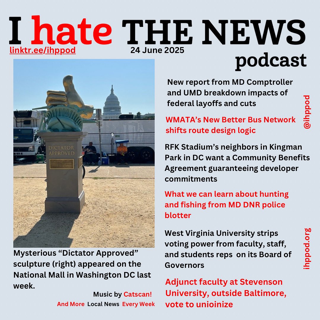 New episode. <a href="/BrookeELierman/">Brooke Lierman</a> <a href="/SmithSchool/">University of Maryland Smith School of Business</a> @metroforward @wmatagm <a href="/councilofdc/">Council of DC</a> <a href="/CMWendellFelder/">Councilmember Wendell Felder</a> <a href="/MayorBowser/">Mayor Muriel Bowser</a> 
<a href="/Commanders/">Washington Commanders</a> #rfkstadium <a href="/StevensonU/">Stevenson University</a> 
@marylanddnr <a href="/WestVirginiaU/">WVU Mountaineers</a> Music by Catscan! linktr.ee/ihppod <a href="/sunildasgupta4/">Sunil Dasgupta (he/him)</a>