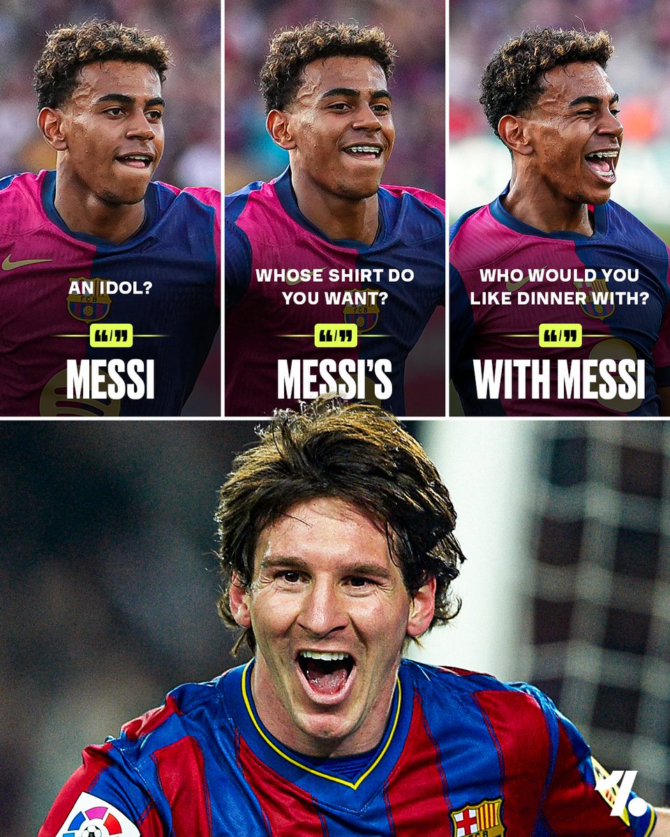 OneFootball's tweet photo. Lamine Yamal is Lionel Messi's biggest fan 🐐✨ https://t.co/UDAmztu5Vz