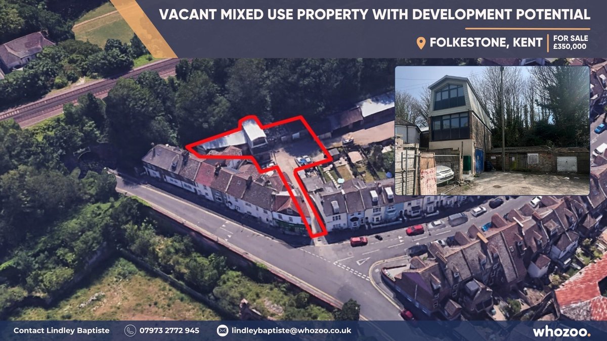 whozooltd's tweet image. Explore the potential of this vacant mixed-use property in Folkestone, Kent, now for sale at £350,000. Reach out for more details! 📞 #Whozoo #DevelopmentPotential