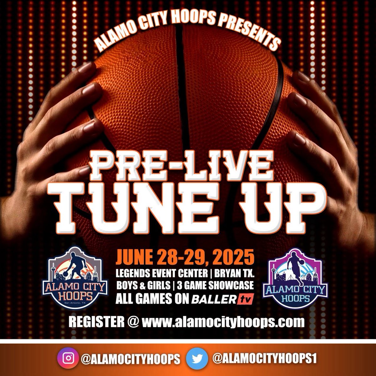 🚨Event Note!🚨

🗣️Bryan, TX here we come🔥
🏀Pre-Live Tune Up
📝Schedule posting in nxt 24hrs! Be sure to a download our FREE App
#TheTuneUp #AlamoCityHoops <a href="/Jewlzonthemic/">Jewlz💎</a> <a href="/emmallaporte/">Emma LaPorte</a> <a href="/marcusontape/">Marcus</a> <a href="/TavTone/">Tone_Tav</a>