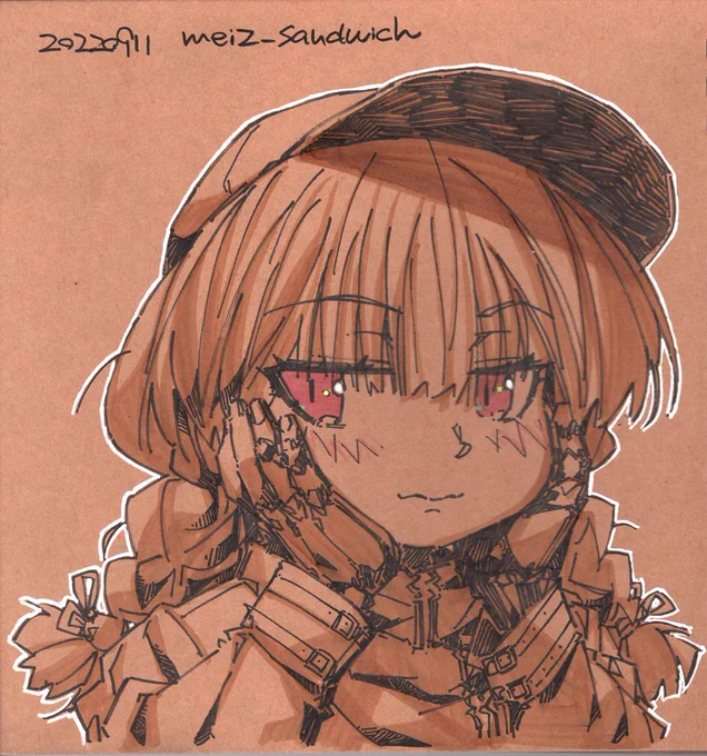 #無言で帽子をかぶったイラストを貼る見た人も貼る