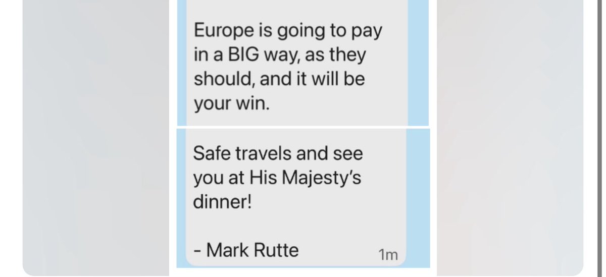 alexwickham's tweet photo. Trump posts what appears to be a fawning message from NATO chief Mark Rutte praising his ‘decisive action in Iran, that was truly extraordinary and something no one else dared to do’

Also says on defence spending: ‘Europe is going to pay in a big way and it will be your win’ https://t.co/YU0E1eO0bL