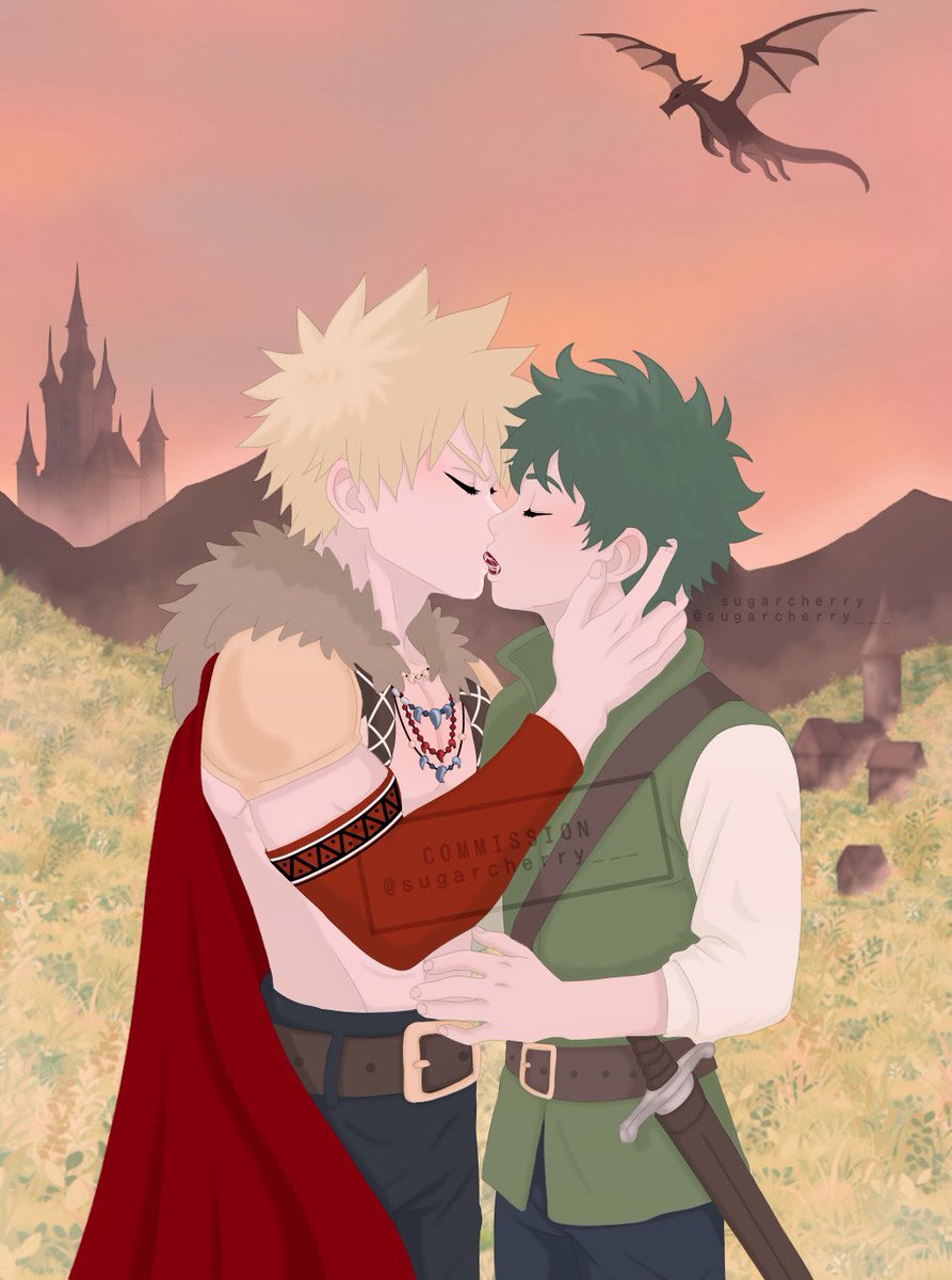 3/3 commissions — wrapping up with a romantic kiss in a fantasy world for <a href="/vaticock/">Hero Ass Appraiser</a> ♥️ Thanks for the lovely request!

#mha #bkdk #bakudeku #fantasy #Commission