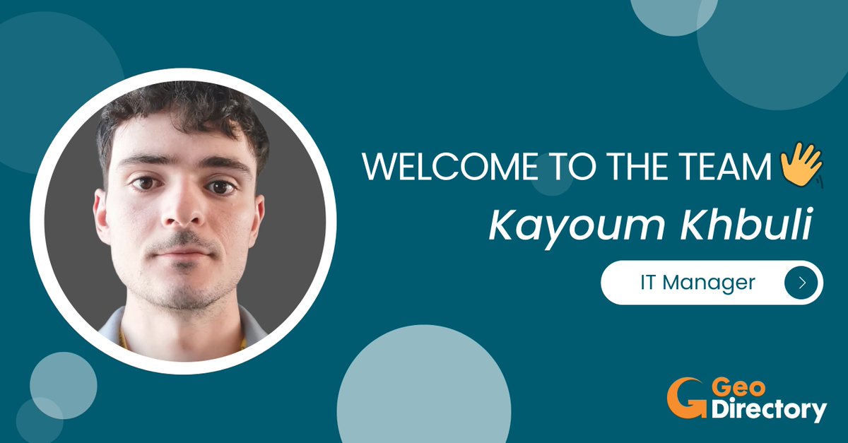 🌟 We’re thrilled to welcome Kayoum as our new IT Manager here at GeoDirectory! With extensive experience in IT leadership and a passion for leveraging technology to drive innovation, Kayoum is a fantastic addition to our team.

Welcome aboard, Kayoum🤝