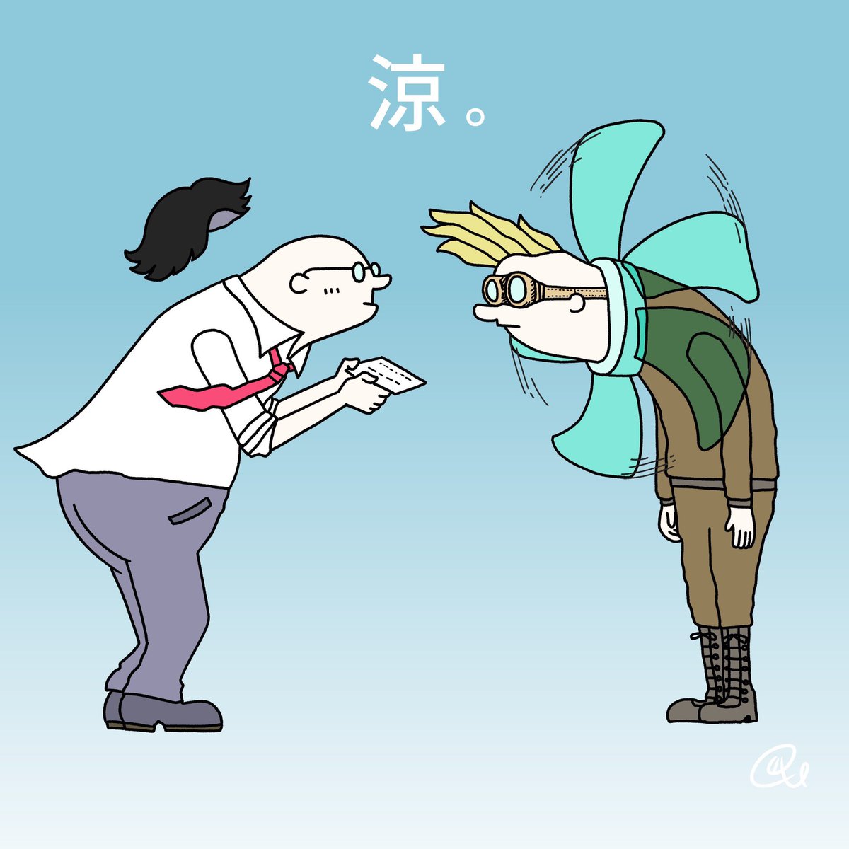 TakeLoop_s's tweet image. 暑くて溶けそうなので涼しくなる夏イラストを3つほど。
#2025夏