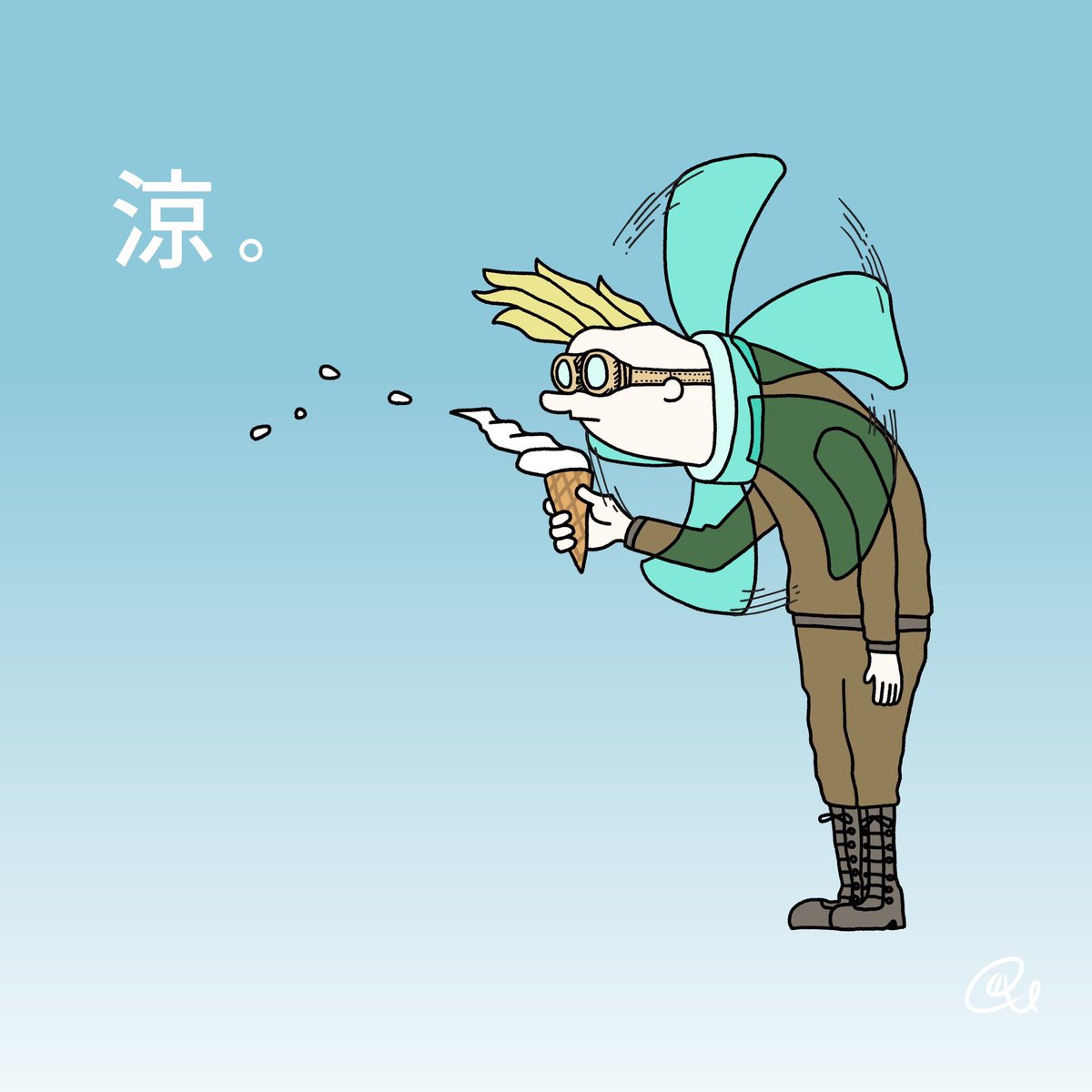 TakeLoop_s's tweet image. 暑くて溶けそうなので涼しくなる夏イラストを3つほど。
#2025夏