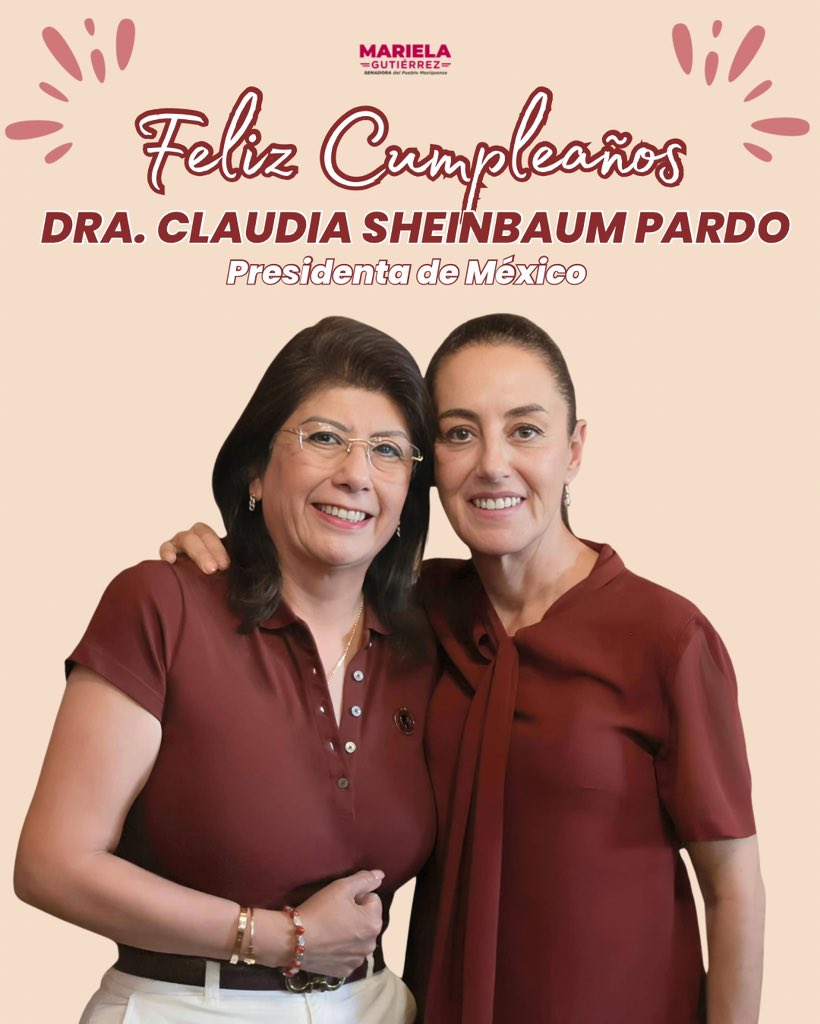 Hoy celebramos el cumpleaños de una mujer excepcional, cuya trayectoria admirable la ha llevado a romper paradigmas y abrir camino para muchas más: nuestra Presidenta, la Dra. <a href="/Claudiashein/">Claudia Sheinbaum Pardo</a>.

Su historia de vida, su compromiso con las causas justas y su incansable vocación de