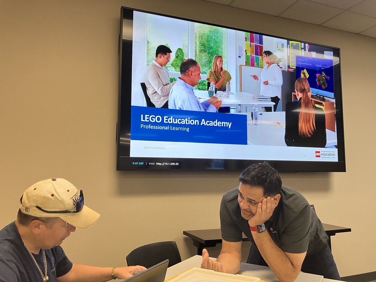javierfaguilar's tweet photo. Day 2 with Kim, Jacob &amp; Wayne 
in @weteachcs Integrating Computer Science elementary @LEGO_Education at Region3
#cs4yall
@efwmaschool
@dfwcsta 
#networking #learning #teamwork #equity #diversity #confidence #codeisfun  #CSforALL #EveryCanCode #ITeachCode #AFEteacher #curiosity https://t.co/LD5IX0sIvt
